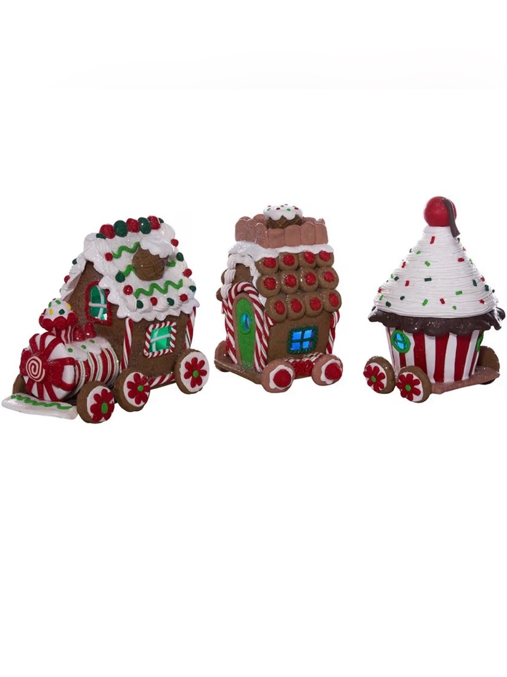 New in box unopened Kurt Adler 4.3-Inch Claydough 3D LED Gingerbread Train